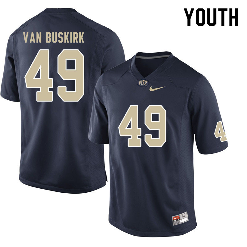 Youth #49 Ethan Van Buskirk Pitt Panthers College Football Jerseys Sale-Navy